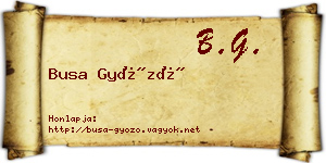 Busa Győző névjegykártya